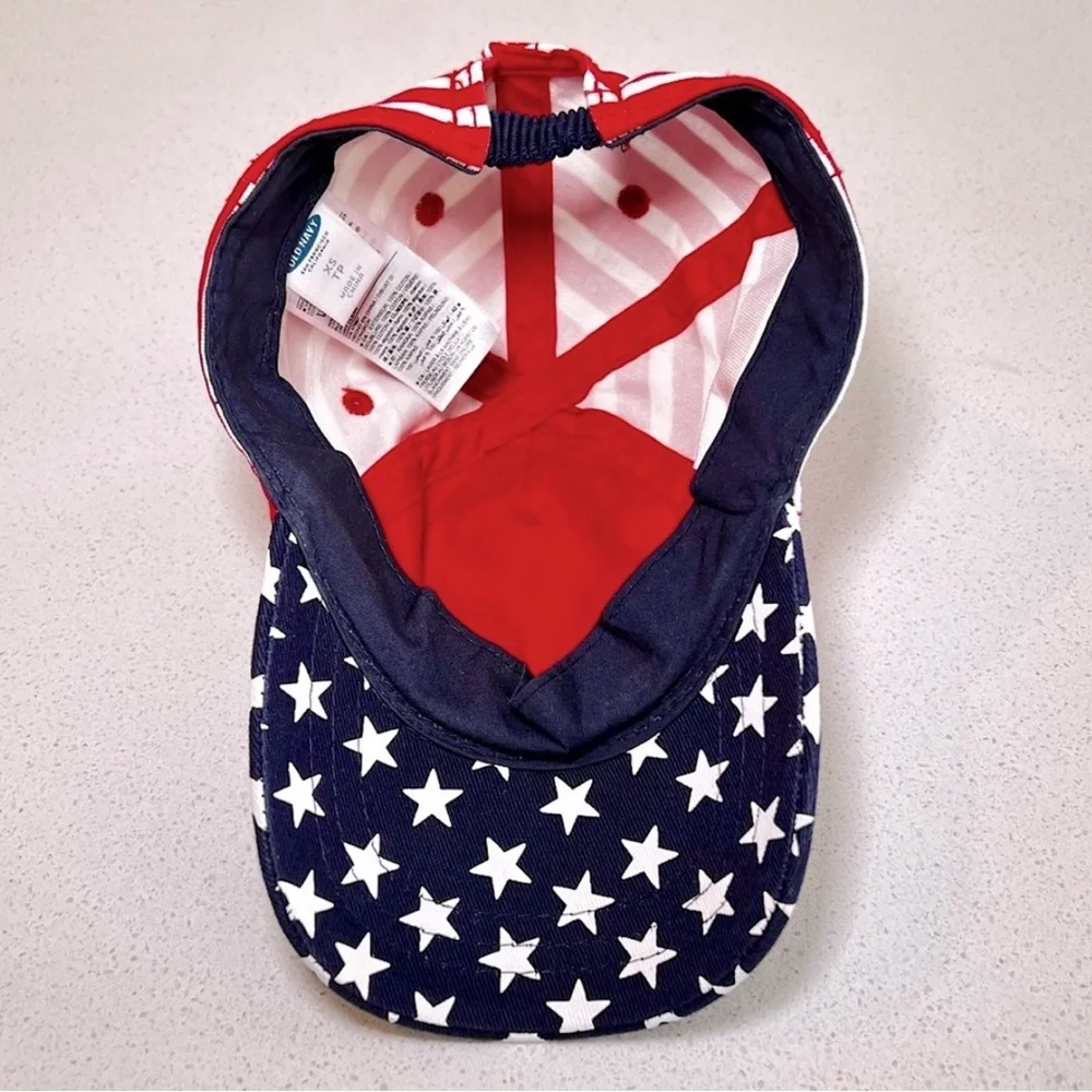 OLD NAVY Toddler Flag Hat XS Red White Blue USA Patriotic Baseball Cap